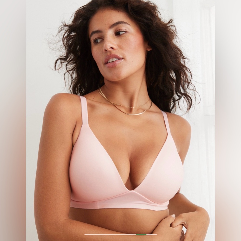 Aerie Sunnie Wireless Lightly Lined Bra Ballet Pink NWT 34D - Picture 6 of 9